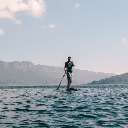 Paddle boarding on the Lake at Mokau Landing