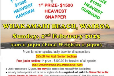 WAIROA CLUB (INC.) SURFCASTING COMPETITION