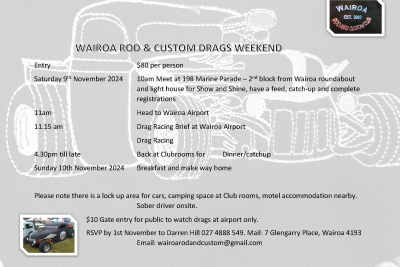 WAIROA ROD & CUSTOM CLUB DRAGS WEEKEND