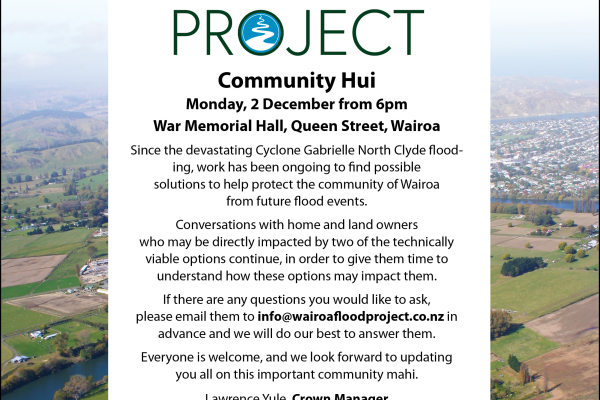 WAIROA FLOOD MITIGATION PROJECT COMMUNITY HUI