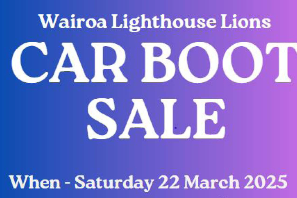 WAIROA LIGHTHOUSE LIONS CAR BOOT SALE